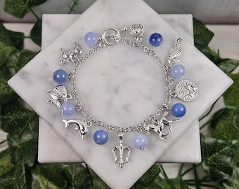 Poseidon Charm Bracelet, Greek God, Greek Mythology, Devotional Deity Based Jewelry, Hellenic