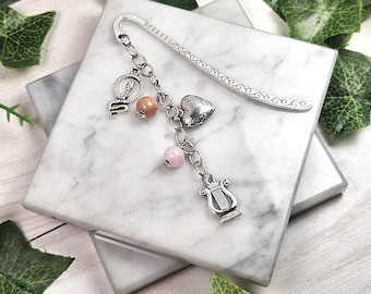 Marcapáginas de Orfeo y Eurídice: joyería de mitología griega, joyería de libros