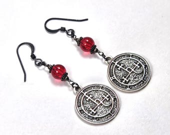 Lilith earrings, Liliths sigil, .925 sterling silver french hook earrings, witchy gift