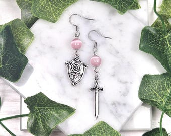 Ares And Aphrodite Earrings, Mix Or Match Earrings, Red or Pink, Customizable, Greek Mythology, Devotional Deity Based Jewelry, Hellenic
