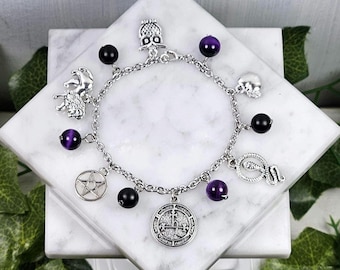 Lilith charm bracelet, Mother of demons devotional jewelry.
