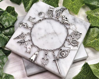 Pulsera con dije de la Odisea, joyería inspirada en la mitología griega, dios griego, pulsera de diosa griega