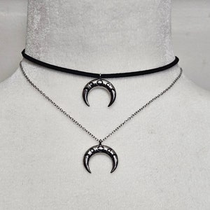 Nyx, Selene Choker, Halbmond, Halskette, griechischer Göttinnen Schmuck, witchy Geschenk, hellenischen