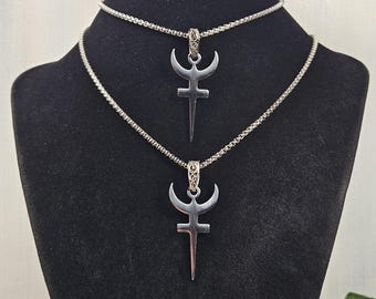 Hades bident neckace, unisex necklace choker, greek god of the underworld jewelry, greek mythology, Hellenic deity based jewelry