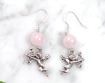Cupid earrings, roman mythology, Eros