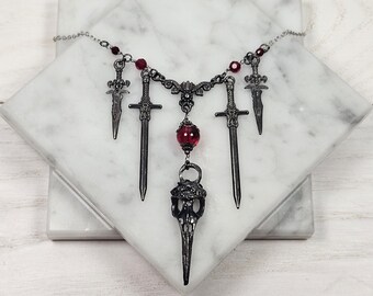 The Morrigan celtic goddess necklace, Morrigan devotional jewelry, celtic, mythology, witchy gift, raven, crow, corvid, wiccan, pagan