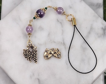 Dionysus Phone Charm, Bag Charm, Devotional, Deity Based, Greek God, Greek Mythology, Hellenic