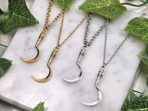 Demeter Necklace, Greek Goddess, Greek Mythology, Sickle, Scythe, Deity Based Jewelry, Hellenic, Devotional,