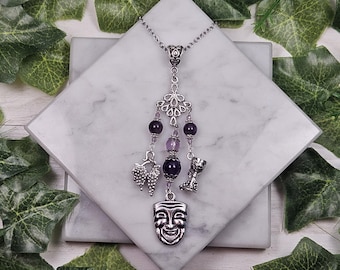 Dionysus necklace, greek god, greek mythology, deity based jewelry, Bacchus roman god,