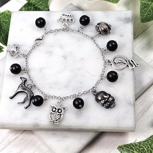 Hades charm bracelet, greek mythology, greek god, hellenic, deity based devotional jewelry