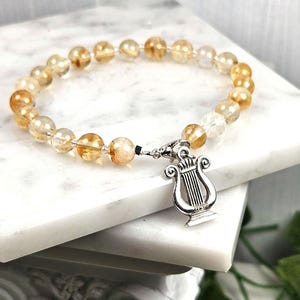Apollo Lyre Charm Bracelet: Greek Mythology Jewelry