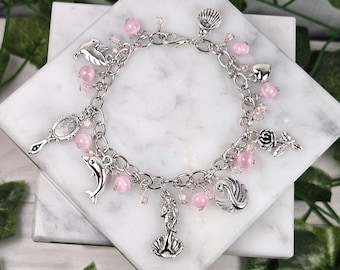 Aphrodite Charm Bracelet, Birth Of Venus, Greek, Roman, Goddess Jewelry, Greek Mythology, Devotional Deity Based, Wire Wrapped,