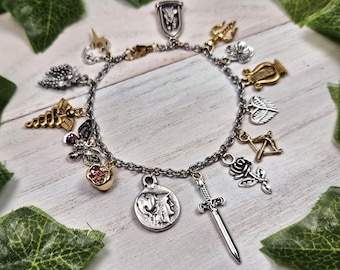 Greek Gods And Goddessess Charm Bracelet, Greek Mythology, Devotional Deity Based Jewelry, Hellenic