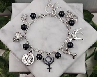 Hades Charm Bracelet, Greek God, Greek Mythology, Devotional Deity Based Jewelry, Hellenic