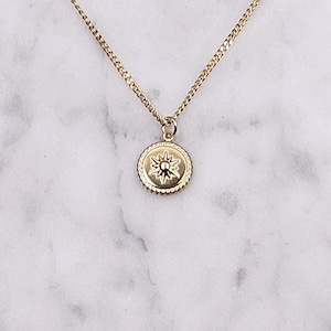 Apollo necklace, 18k gold plated curb chain with charm, Greek mythology, Greek god inspired jewelry