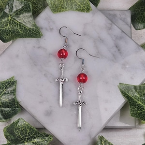 Ares Earrings, Greek God, Greek Mythology, Sword, Devotional, Deity Based Jewelry, Hellenic