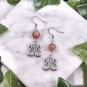 Apollo earrings, greek mythology,  hellenic, devotional jewelry, Apollon, Lyre, greek god