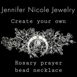 Custom rosary style prayer bead necklace greek, norse, egyptian, celtic mythology, deity based jewelry, design your own