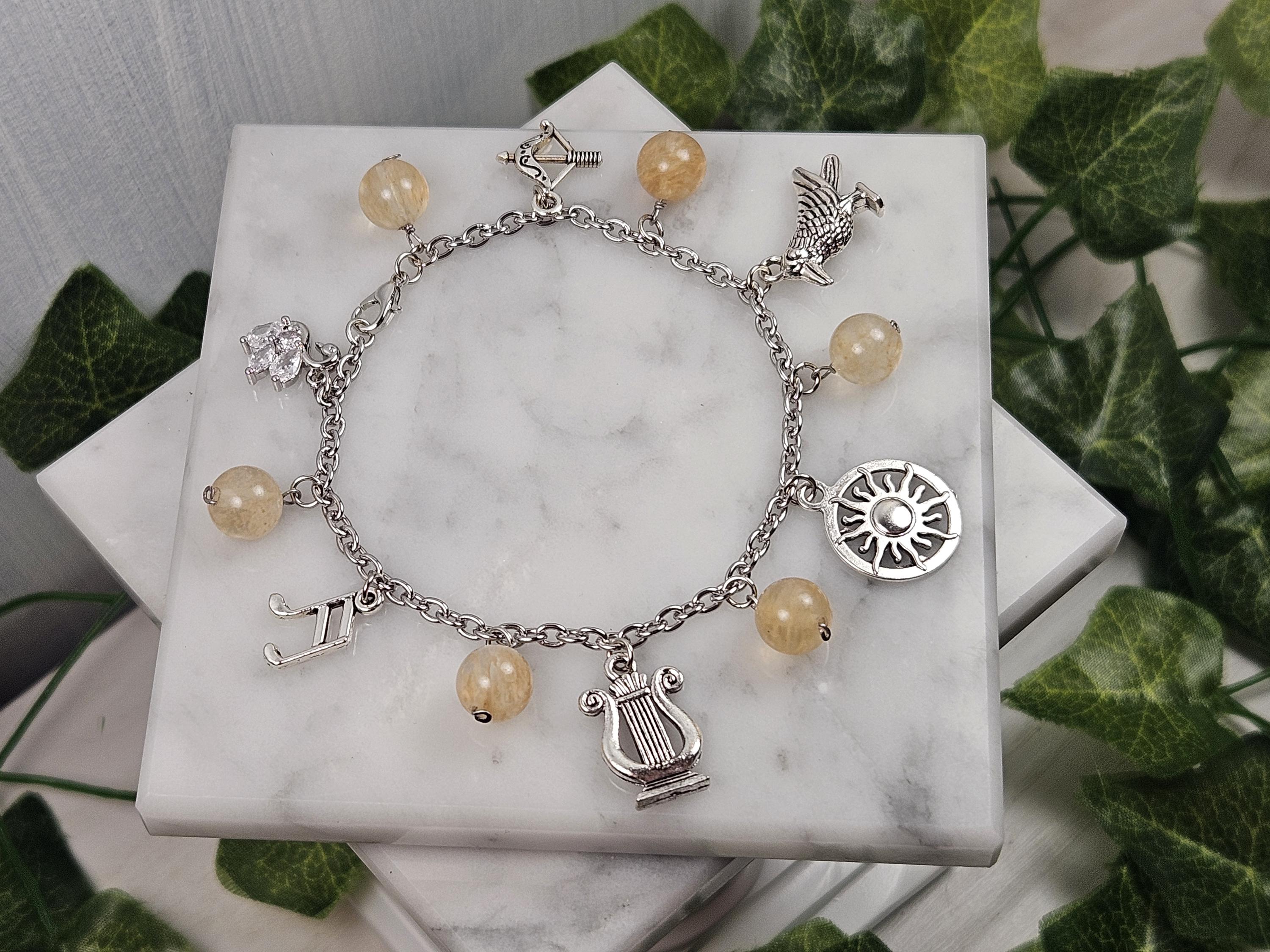Apollo Charm Bracelet, Greek Mythology, Greek God, Hellenic Jewelry - Etsy