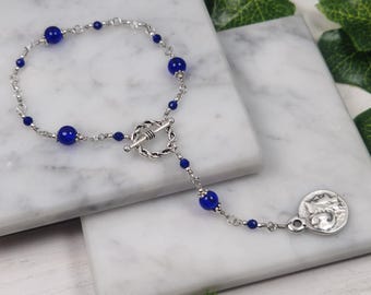 Athena charm bracelet, greek mythology, hellenic, rosary style, prayer bead style jewelry, Minerva, roman mythology, Goddess