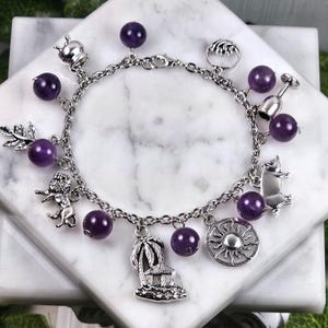 Circe Charm Bracelet, Customizable, Greek Goddess, Wire Wrapped Jewelry, Greek Mythology, Devotional Deity Based Jewelry, Hellenic