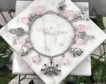 Persephone Charm Bracelet, Queen of the Underworld,  Greek Mythology, Greek Goddess, Hellenic, Devotional, Deity Based Jewelry