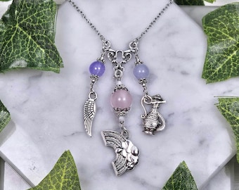 Iris Necklace, Wire Wrapped Jewelry, Greek Goddess, Greek mythology, Devotional Deity Based, Hellenic, Goddess Of Rainbows