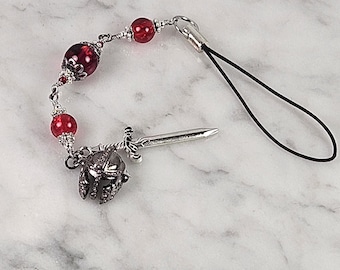 Ares Greek God phone charm, bag charm, purse charm, devotional, greek mythology, deity based design