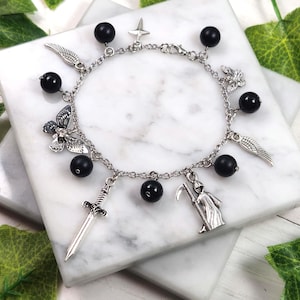Thanatos charm bracelet, greek mythology, greek god, Hellenic devotional jewelry