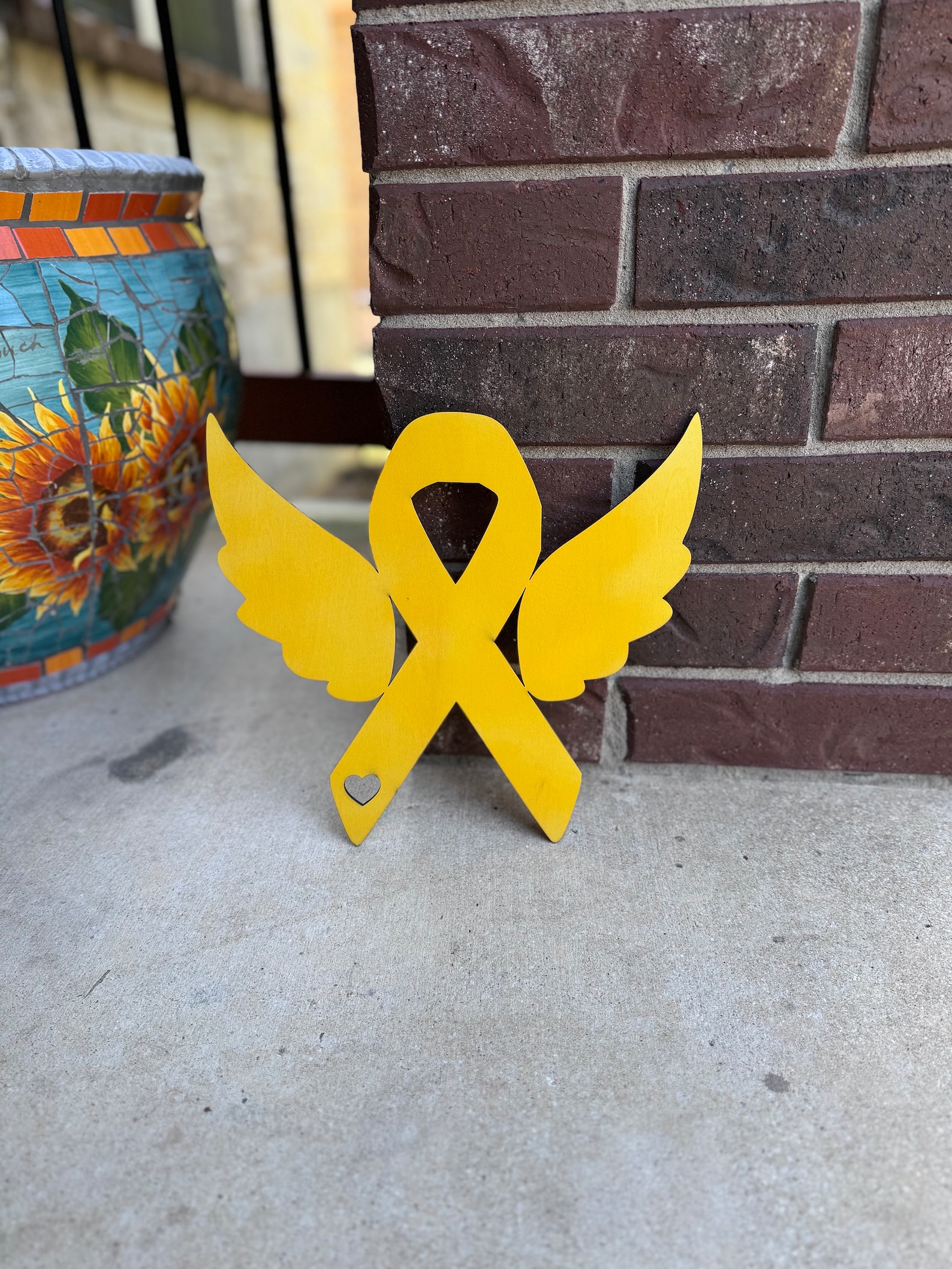 Childhood Cancer Ribbon With Angel Wings Yard Sign - Etsy