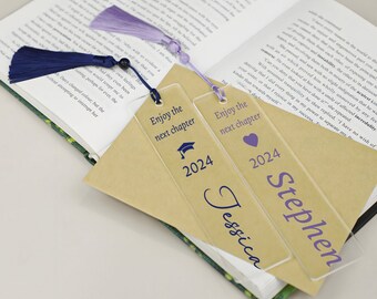 Personalized Bookmark 2024 Graduation Gifts | Retirement gift for Co-worker | Leaving Gifts | Custom Acrylic Bookmark Gift for Women Men