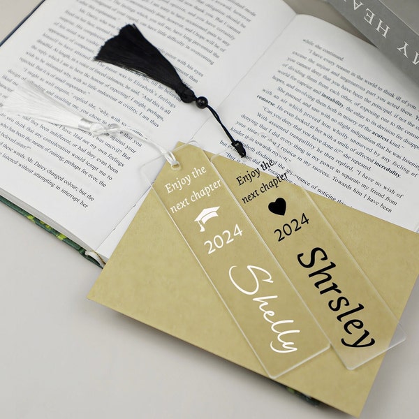 Personalized Bookmark 2024 Graduation Gifts | Retirement gift for Co-worker | Leaving Gifts | Custom Acrylic Bookmark Gift for Women Men