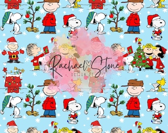 Christmas, Charlie, Blanket, Peanut, Red, Green, Santa, Dog, Christmas Tree, Seamless, Paper, Design, Blue, Dog house