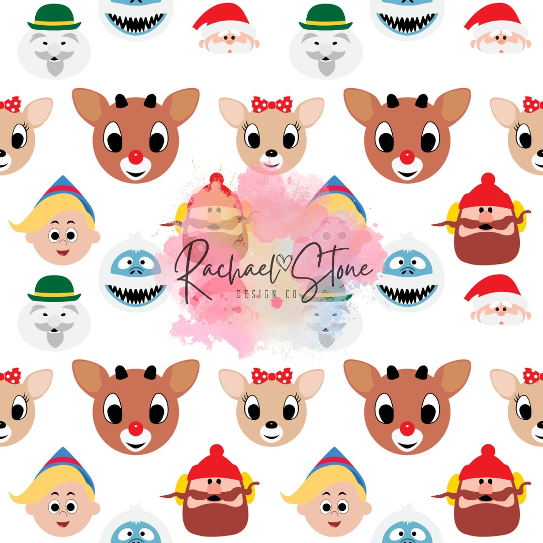 Paper Strip Rudolph Rudolph and Friends on White Seamless Paper File Design - Etsy