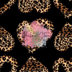 Leopard Heart Black Digital Seamless Paper File Design