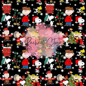 Weihnachten, Charlie, Decke, Erdnuss, Rot, Grün, Santa, Hund, Weihnachtsbaum, Nahtlos, Papier, Design, Schwarz, Hundehütte
