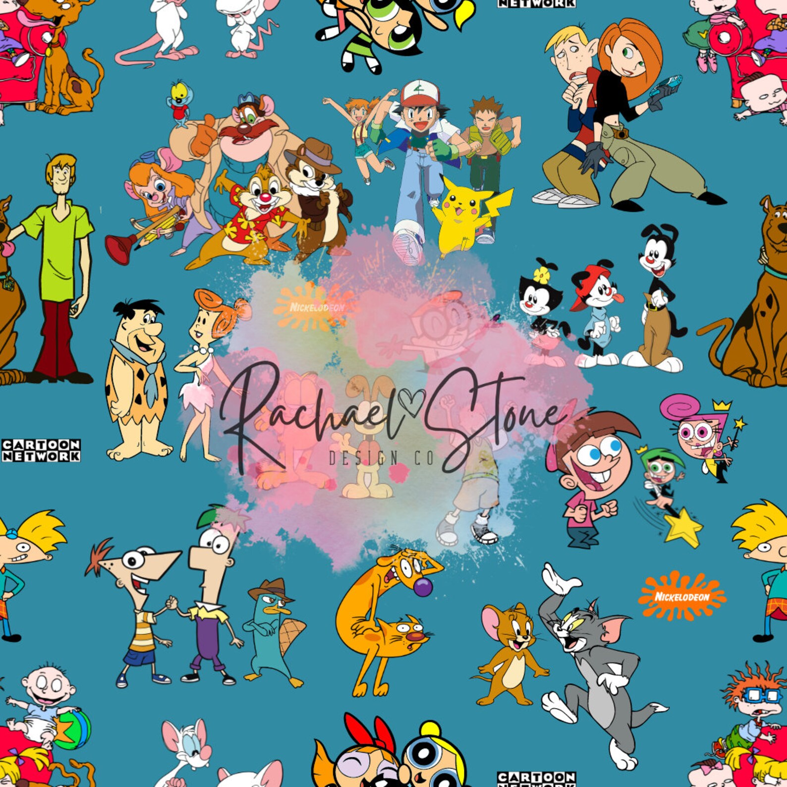 Retro Saturday Morning Cartoon ABC Rescue Ranger Poke Cat Dog Tom Jerry ...