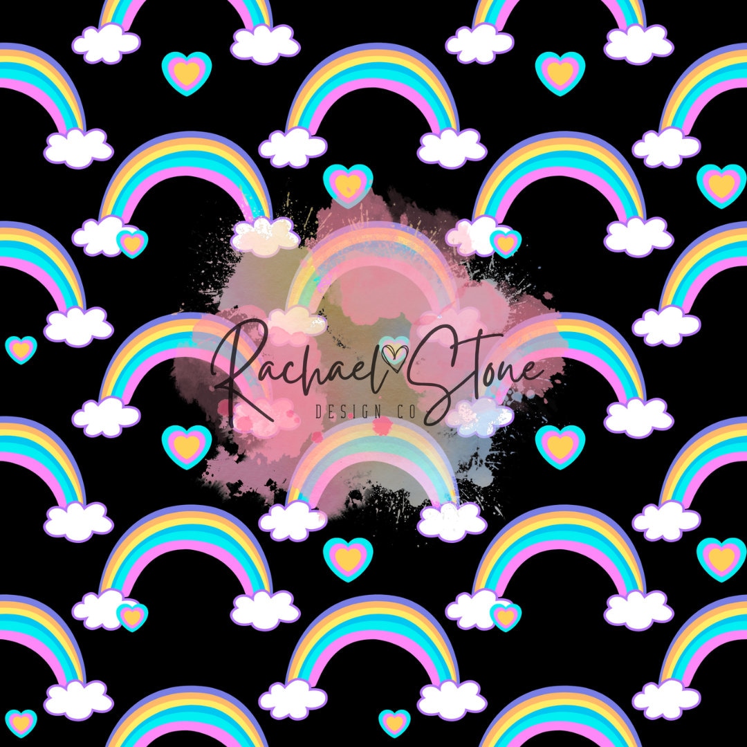 Pastel Rainbow, Heart Rainbow, Pink Pride, Love, Heart, Seamless ...