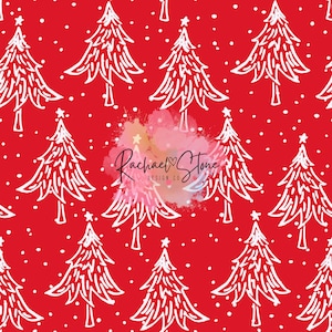 Red Tree Christmas Seamless Paper File Design