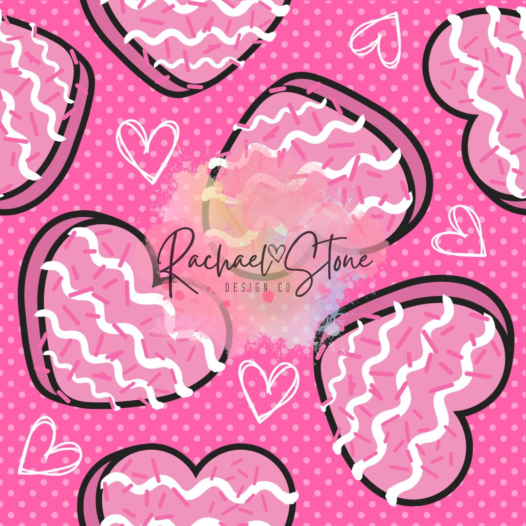 Heart Cake Valentines Digital Seamless Paper File Design - Etsy