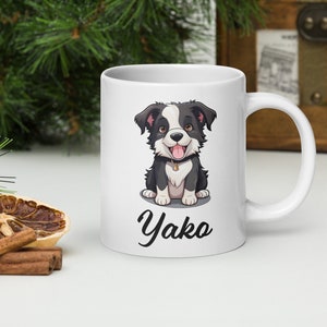 Regali di tazza personalizzata Border Collie per gli amanti dei cani tazza personalizzata per cani tazza da caffè tazza personalizzata per animali domestici tazza per cani mamma tazza personalizzata per cani con ritratto dei cartoni animati