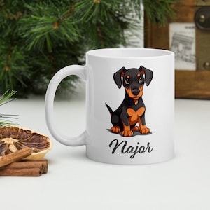Regali di tazze personalizzate Doberman per gli amanti dei cani tazza personalizzata per cani tazza da caffè tazza personalizzata per animali domestici tazza per mamma cane personalizzata per gli amanti dei cani con ritratto dei cartoni animati