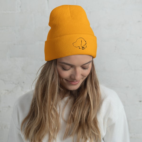 Bonnet personnalisé avec broderie, bonnet personnalisé avec nom d'animal de compagnie, bonnet personnalisé pour chien, cadeau pour amoureux des chiens, chapeau d'hiver personnalisé