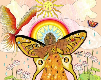 Lámina del Arcángel Uriel – Arte mural de metafísica