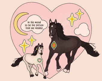 Inner Child Healing Art, Horse Print, Baby and Mother Symbolic artwork