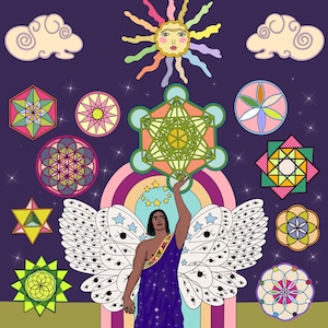 Archangel Metatron Print – Sacred Geometry Spiritual Wall Art