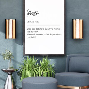 Affiche Ghoster sarcastique / Definizione stampabile da scaricare / Déco mur Bureau