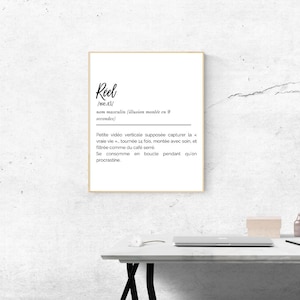 Affiche “Réel” à imprimer – 皮肉の定義 – PDF 装飾 créateur de contenu & réseaux sociaux