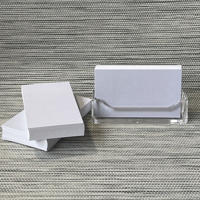 100 Pcs Blank Gray Business Cards 2x3.5 in Thick Cardstock 100# 270gsm image 3