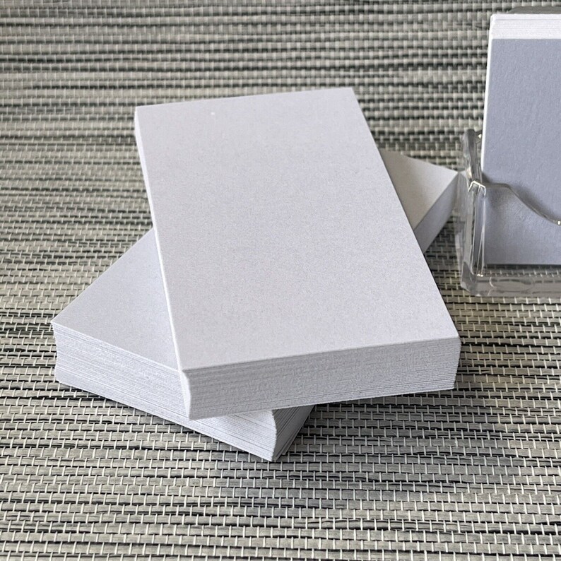 100 Pcs Blank Gray Business Cards 2x3.5 in Thick Cardstock 100# 270gsm image 4
